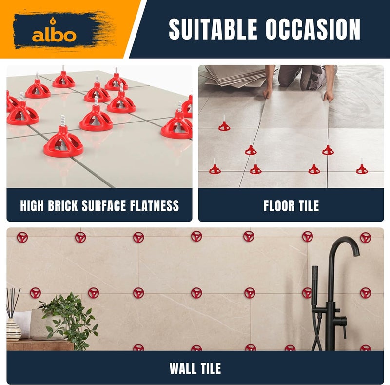 ALBO Tile Leveling System Protection Plates - 100 PCS - Clear Scratch - Resistant Shields for Professional Floor & Wall Installation Compatible with Self-Leveling Spacer Kits, Fits All Tile Sizes - Image 5